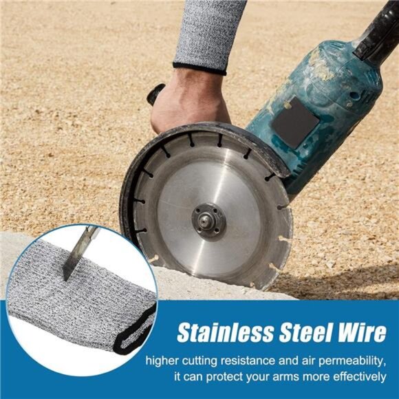 2 Pairs Cut Resistant Sleeve Arm Protection Level 5 Protection Safety - Picture 5 of 7